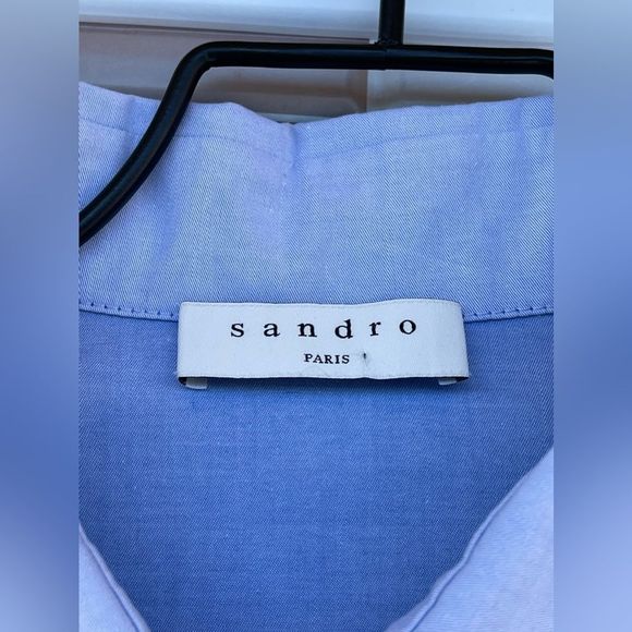 Sandro Blue and Brown Mini Dress - Picture 6 of 13